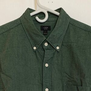 J. Crew - Oxford shirt in dark forest green, Large